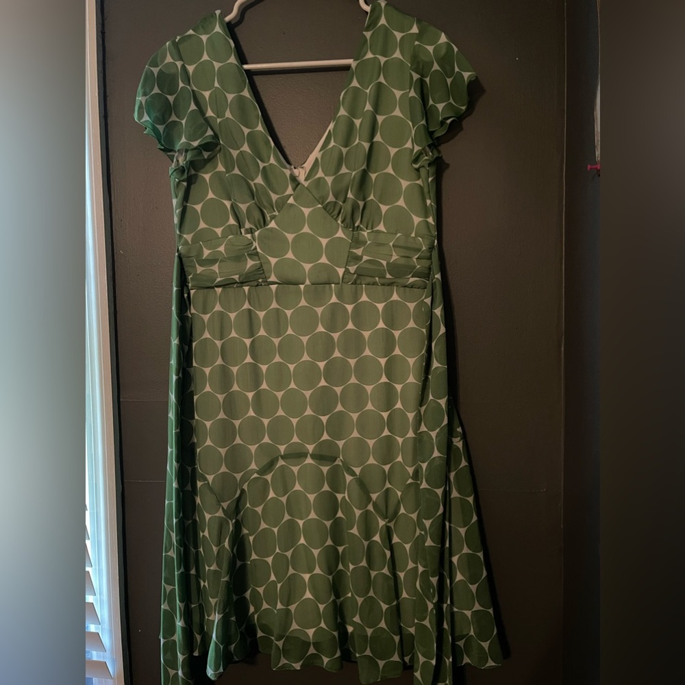 green polka dot dress